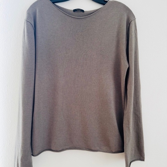 Massimo Dutti Taupe Long Sleeve Top - Picture 1 of 6